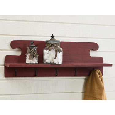 Cozy Farmhouse Shelf With Hooks - Park Designs - The Fox Decor